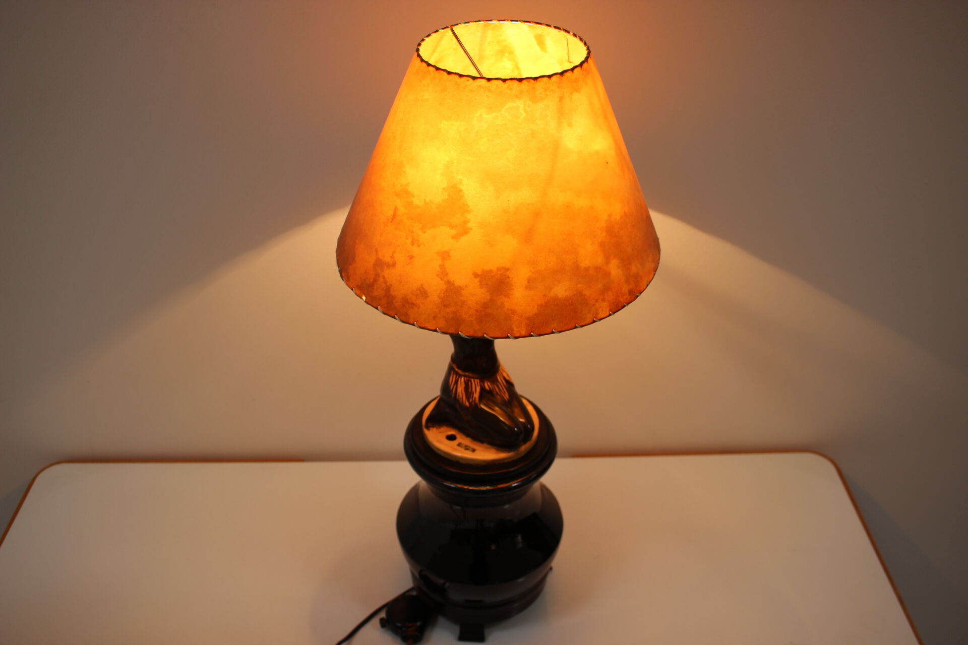 Art Deco lamp with loudspeaker, Stilton, 1930s, Czechoslovakia