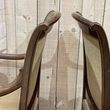 Pair of Restoration armchairs in mahogany from the end of the 19th century (fabric defects)