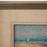 Postimpressionniste - Scène de plage encadrée - Jordi Freixas Cortes