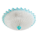 Plafonnier vintage Barovier e Toso - verre bleu clair transparent avec structure - Hollywood Regency - Mid Century Italie années 60 - Éclairage