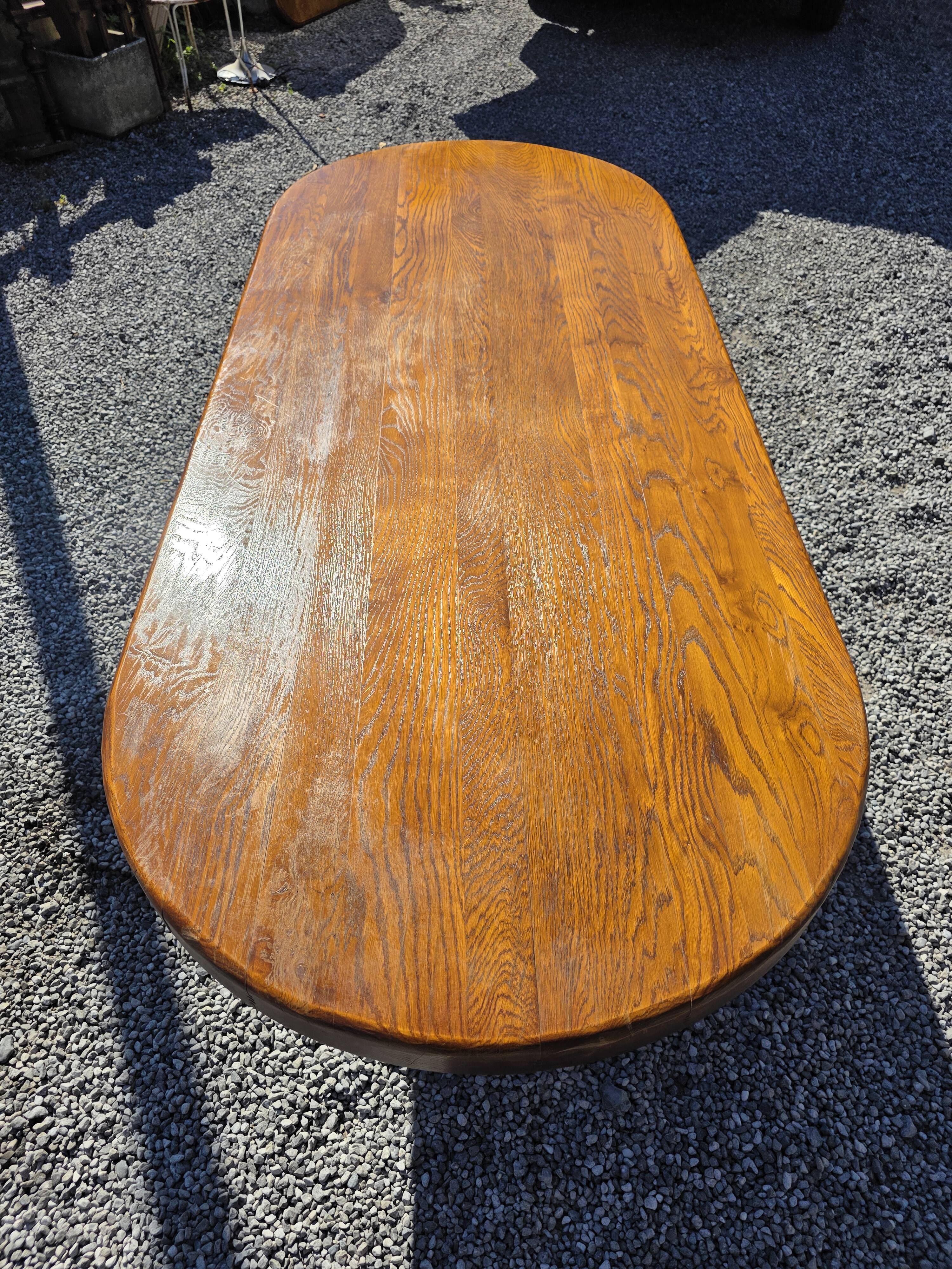 Solid oak farmhouse table, 220×90cm