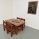 Dining table and 4 chairs, mountain furniture from the 1960s.