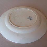 Plat à gâteau en terre de fer Longwy "Marguerites"