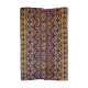 Vintage Romanian carpet design brown purple on yellow background 185x130cm