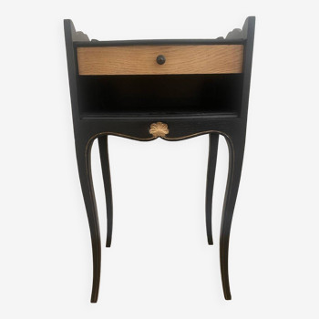 Louis XV style black bedside table