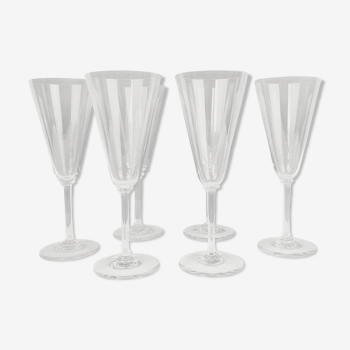 Series of six vintage champagne glasses