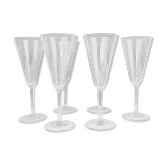 Series of six vintage champagne glasses