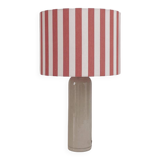 Sandstone lamp and striped lampshade