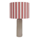 Lampe grès et abat-jour rayé