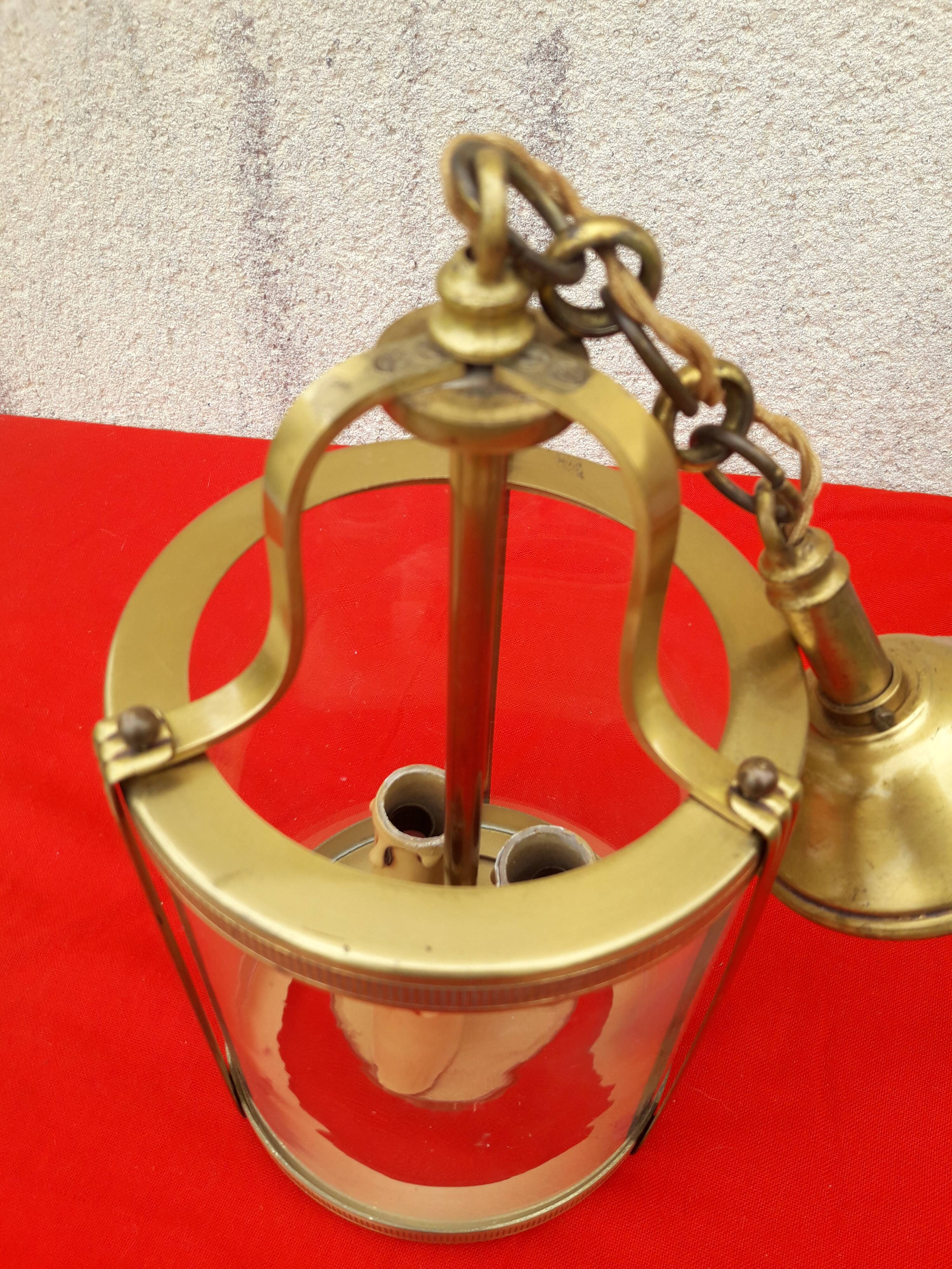 Vestibule lantern 3 lights in gilded bronze n°2