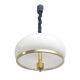 Adjustable White Opaline Glass and Golden Brass Adjustable Lamp, Italy, 197