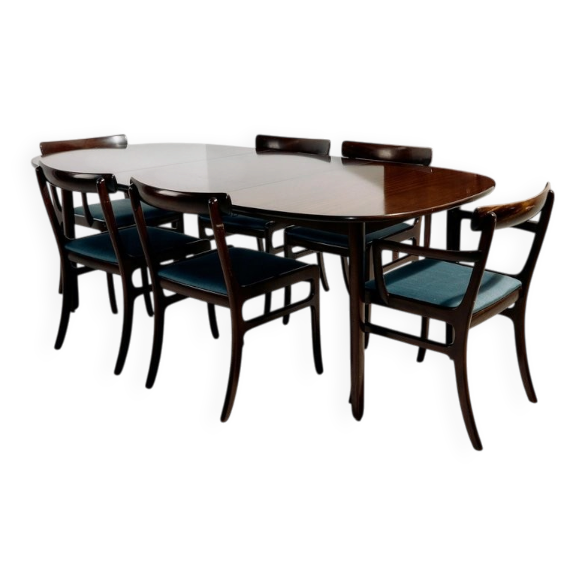 Ensemble de salle à manger Rungstedlund en acajou par Ole Wanscher pour Poul Jeppesen Møbelfabrik, années 1960, ensemble de 8.