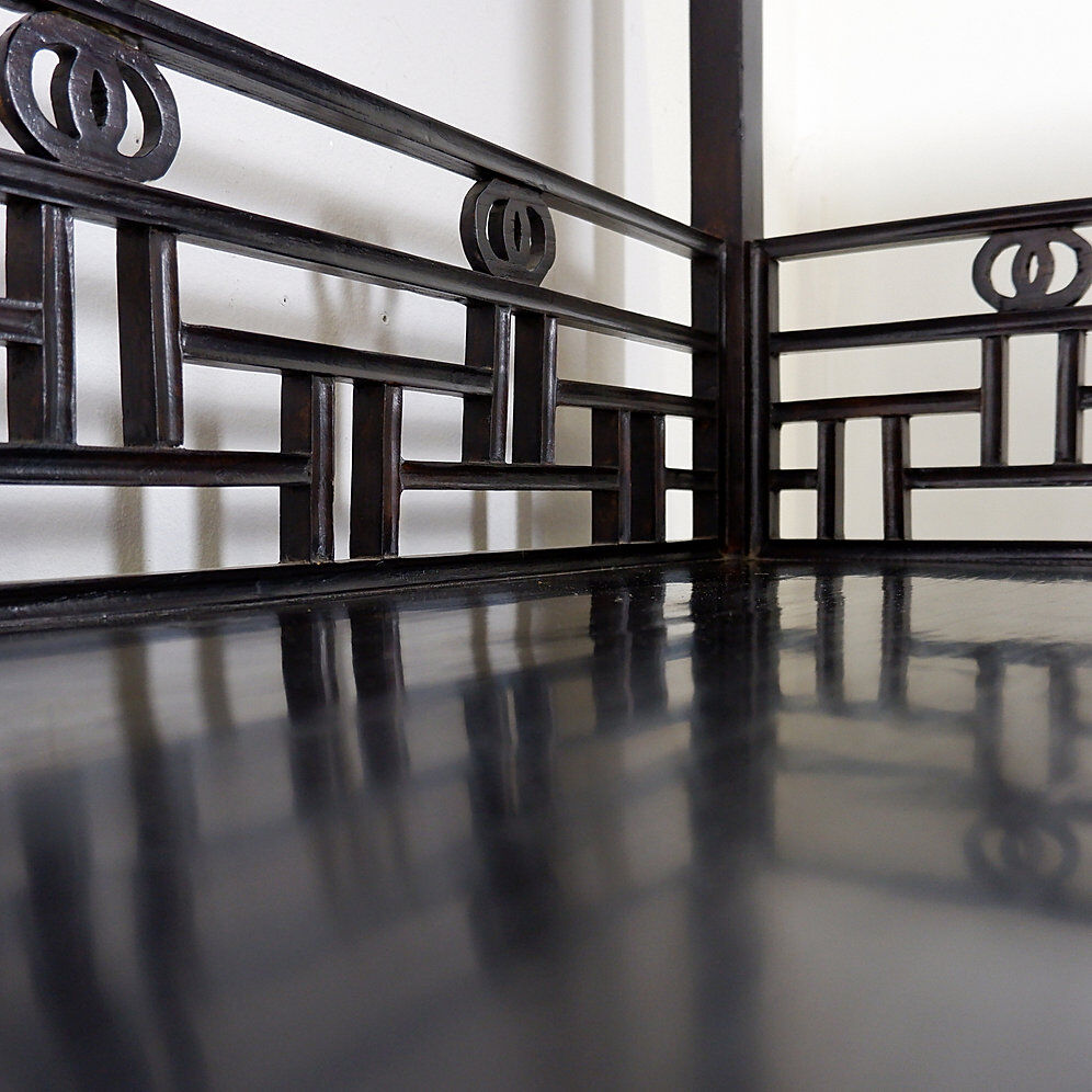 Vintage Chinese four-level lacquered wooden bookshelf - 20th century