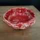 Fruit basket in red and white ceramic