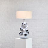 French ceramic glazed sculptural table lamp, 1970s