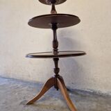 Pedestal table - Mute mahogany servant - With three trays resting on a tripod base - 1880