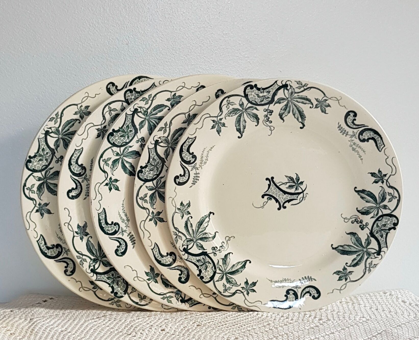 Ens. of 6 flat plates Model "Modern" Iron Earth R&A Salins