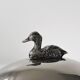 Foie gras display in stainless steel and silver metal.