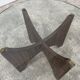 1950s glass and rosewood coffee table
