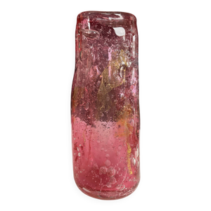vase vintage signé en - verre