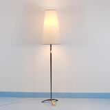 Mid-Century brass floor lamp by Rupert Nikoll, manual switch by Carl Aubock, Austria, 1950.