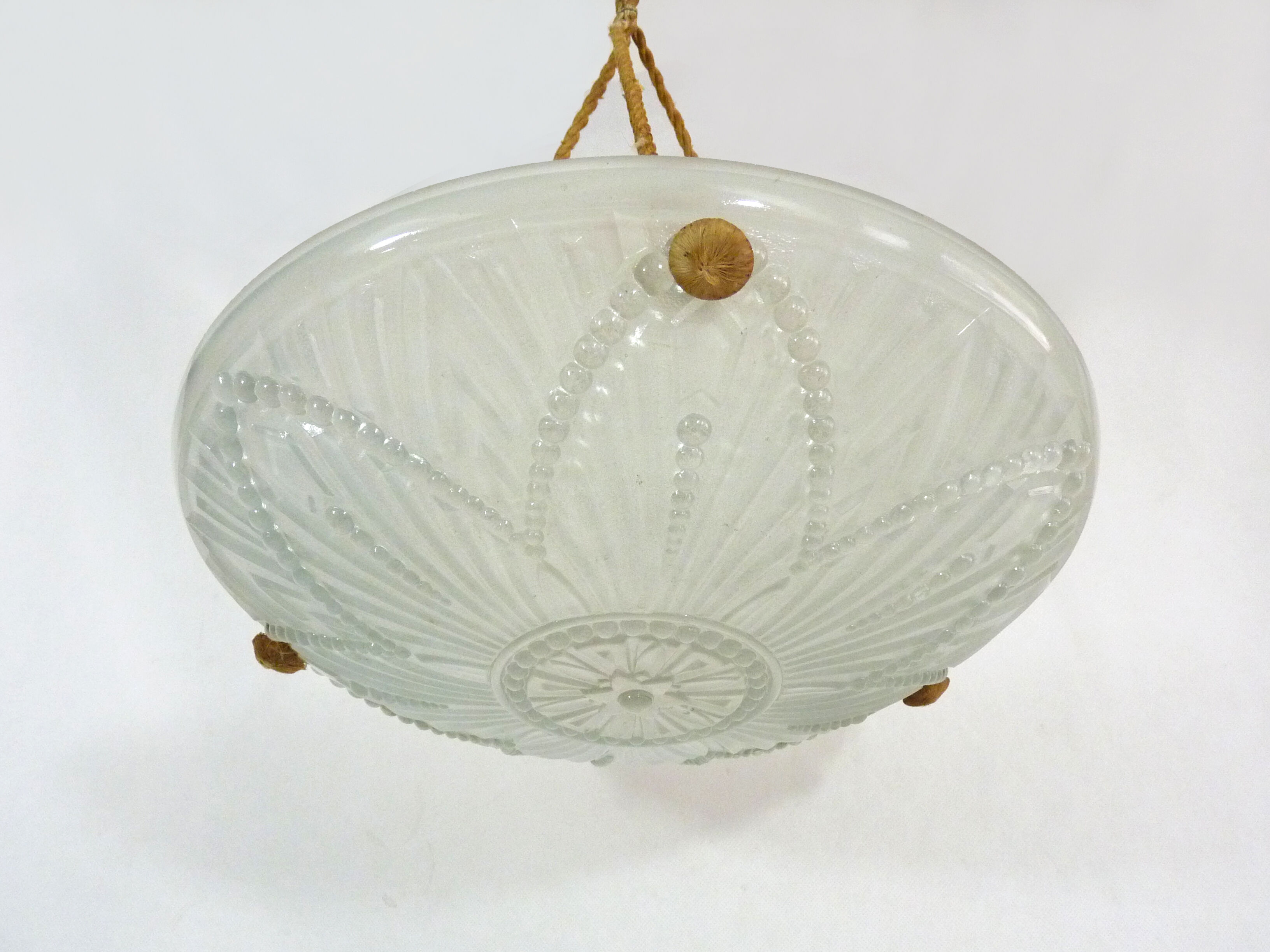 Hnaging calysque Art Deco 1 Degué style glass fire