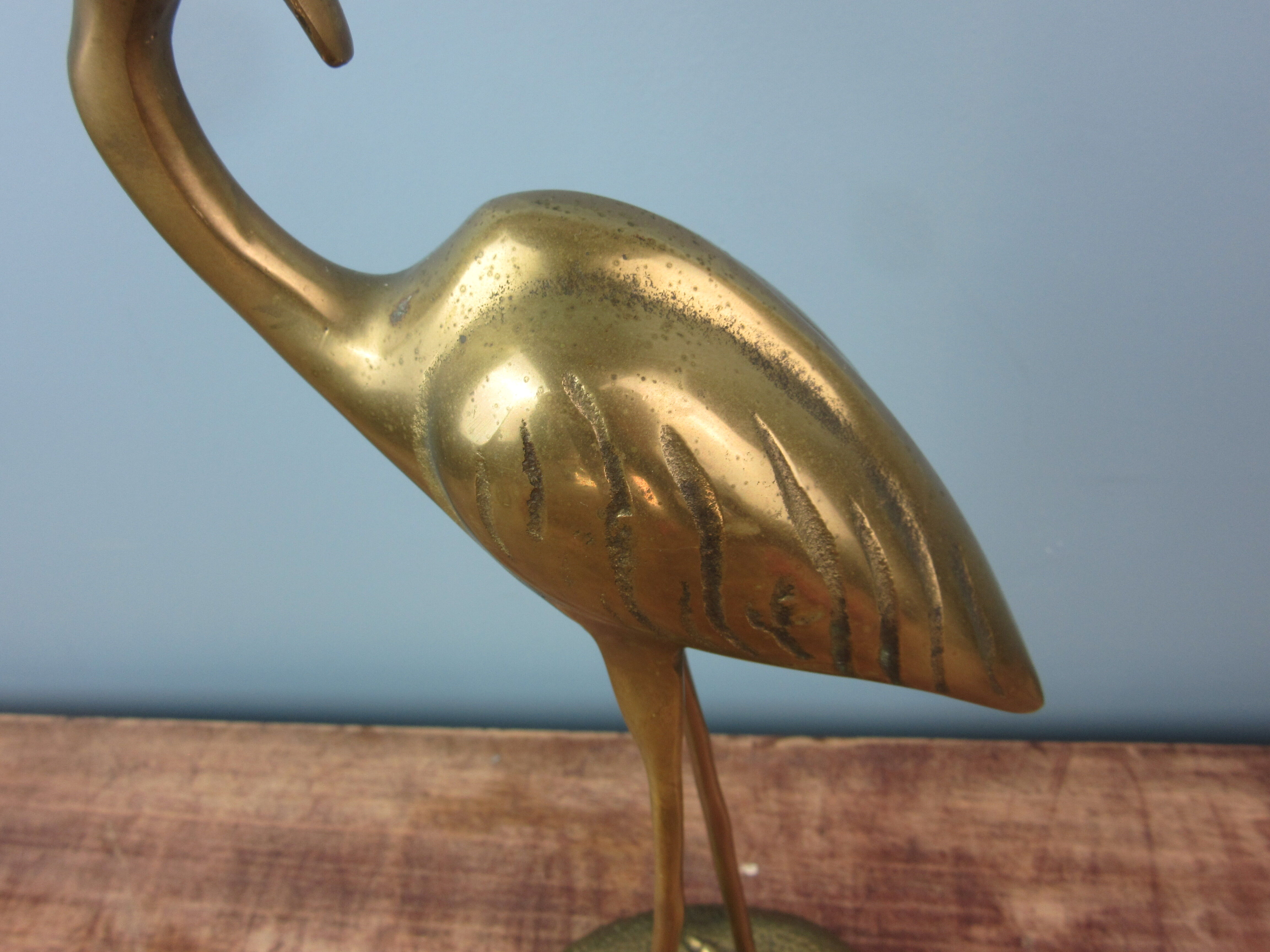 Vintage brass heron