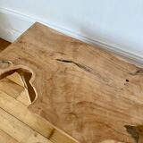 Low stool in raw wood