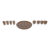 Presentation service 8 glasses and its Bohemian Cristal style dish