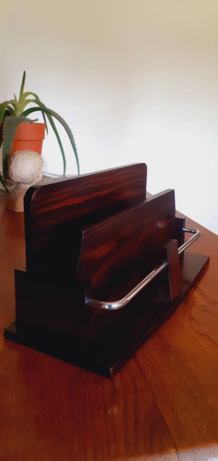 Art Deco Mail Rack 1930 Macassar ebony