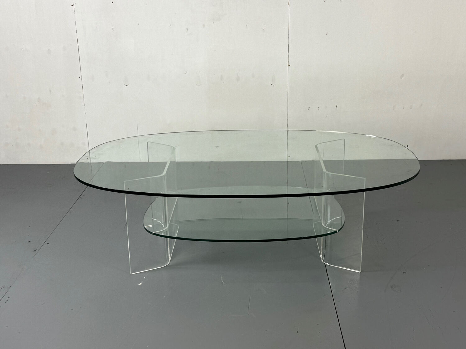 Space Age Italian modern Glass and Perspex Coffee Table, 1990s