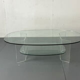 Space Age Italian modern Glass and Perspex Coffee Table, 1990s