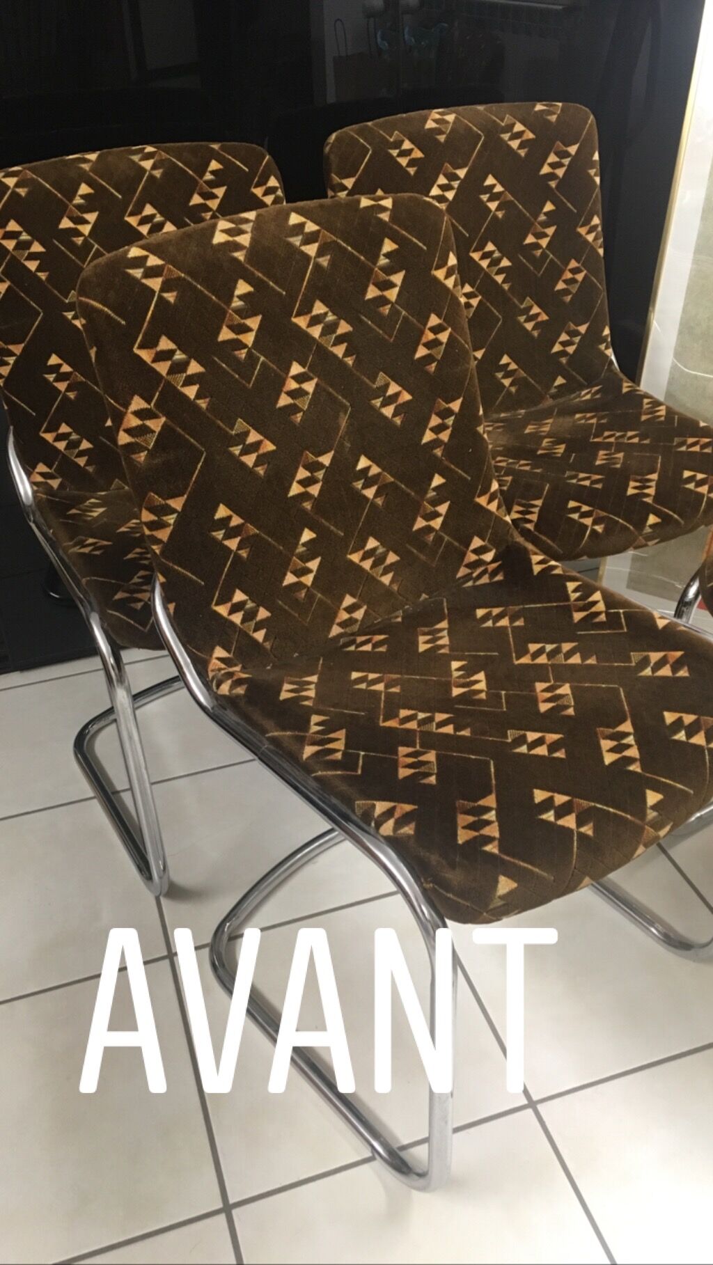 Set of Six Vintage "luge" chairs restored