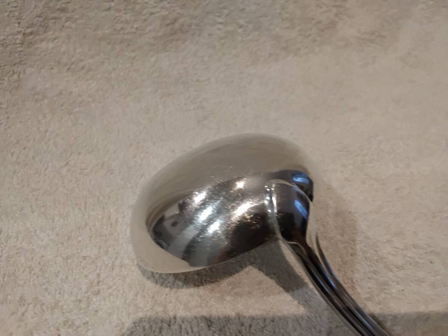 Silver-plated metal soup ladle by Christofle silversmiths, Albi pattern