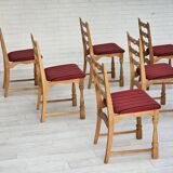 1970s, set 6 pcs of Danish dinning chairs, original good condition, furniture wool.