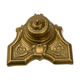 Encrier Art nouveau bronze doré vintage ancien