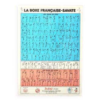 Sport poster on plexi French Boxing Savate Judogi the real, 80s