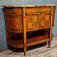 Commode / Half-moon sideboard inlaid – Marble top – Louis XVI style -