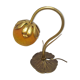 Bronze water lily foot lamp and Art Nouveau style glass paste