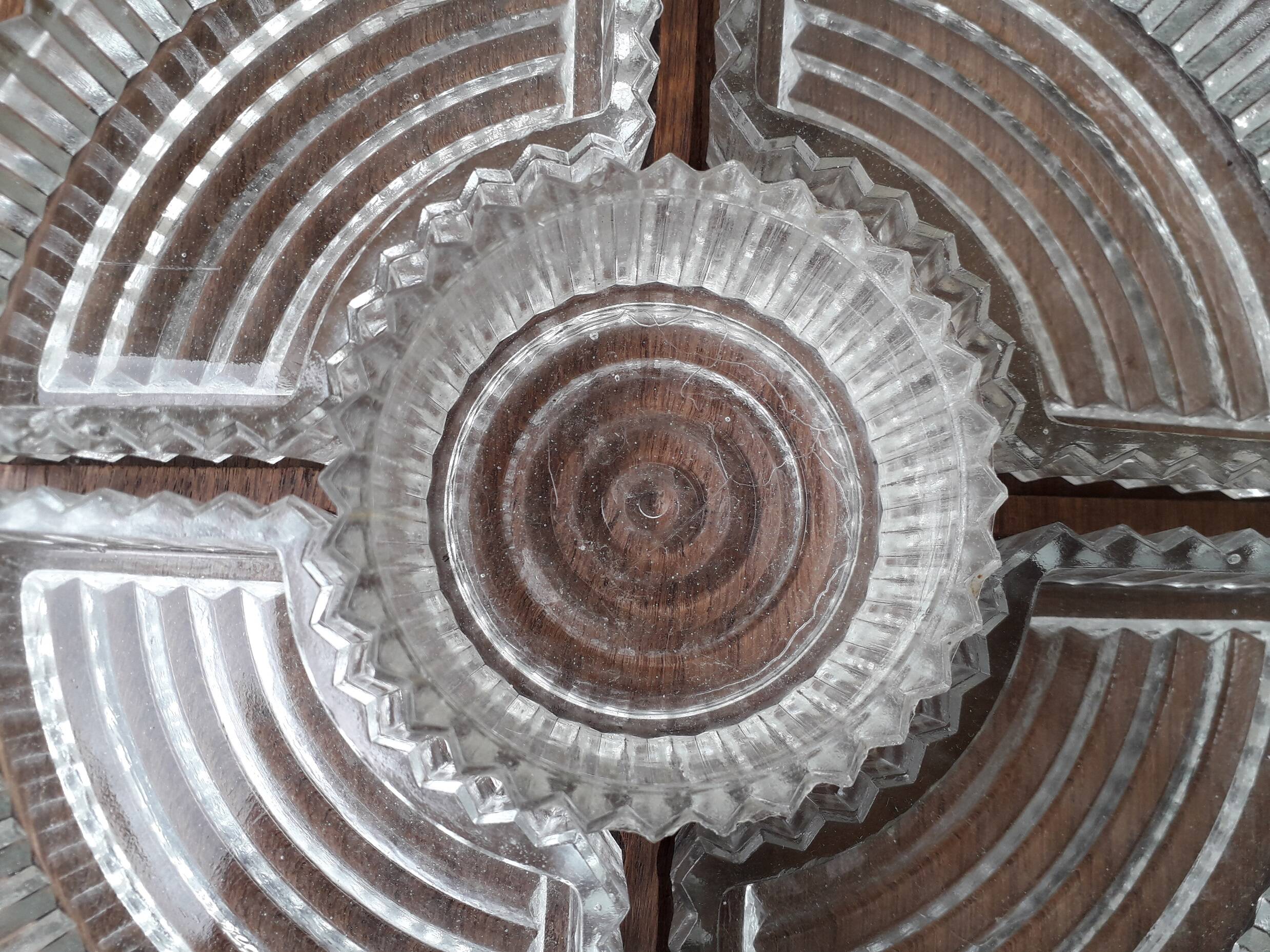 Wood and glass serving platter