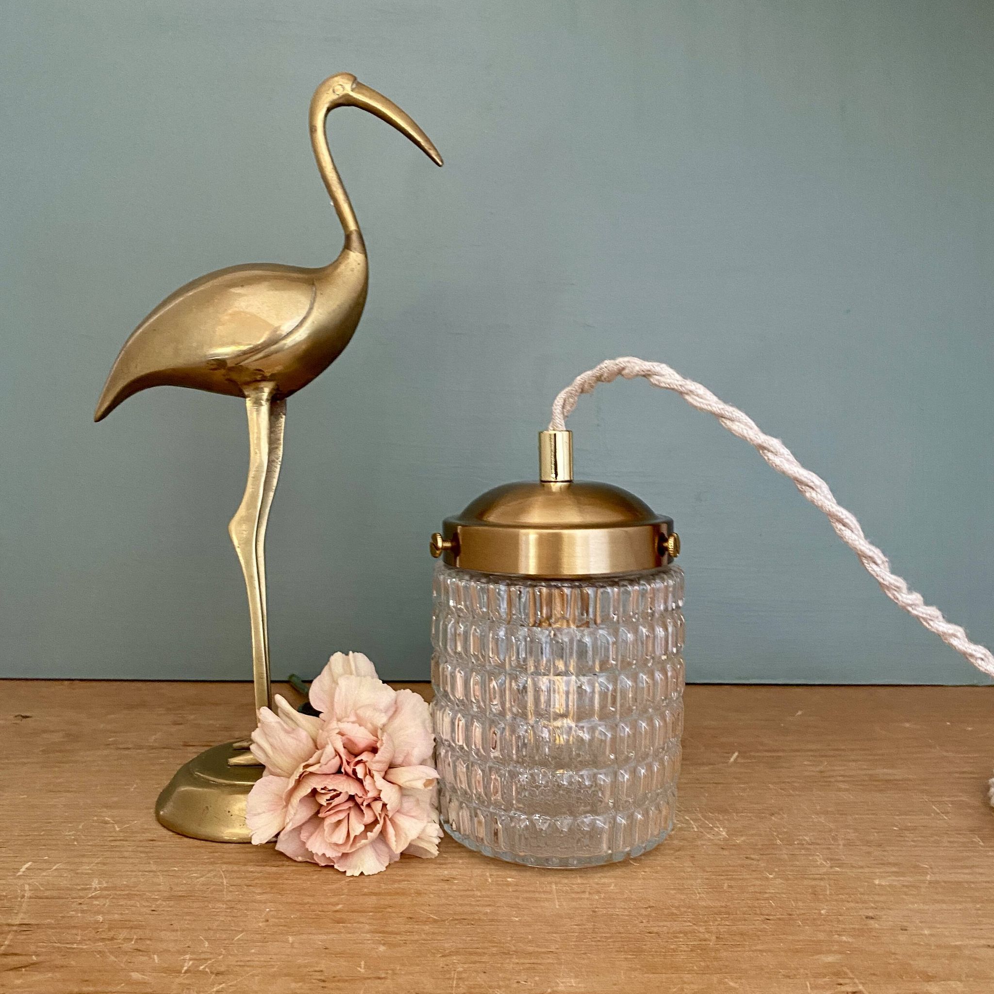 Baladeuse ou lampe à poser globe vintage en verre