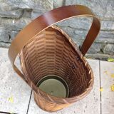 Braided wicker umbrella holder 60/70s