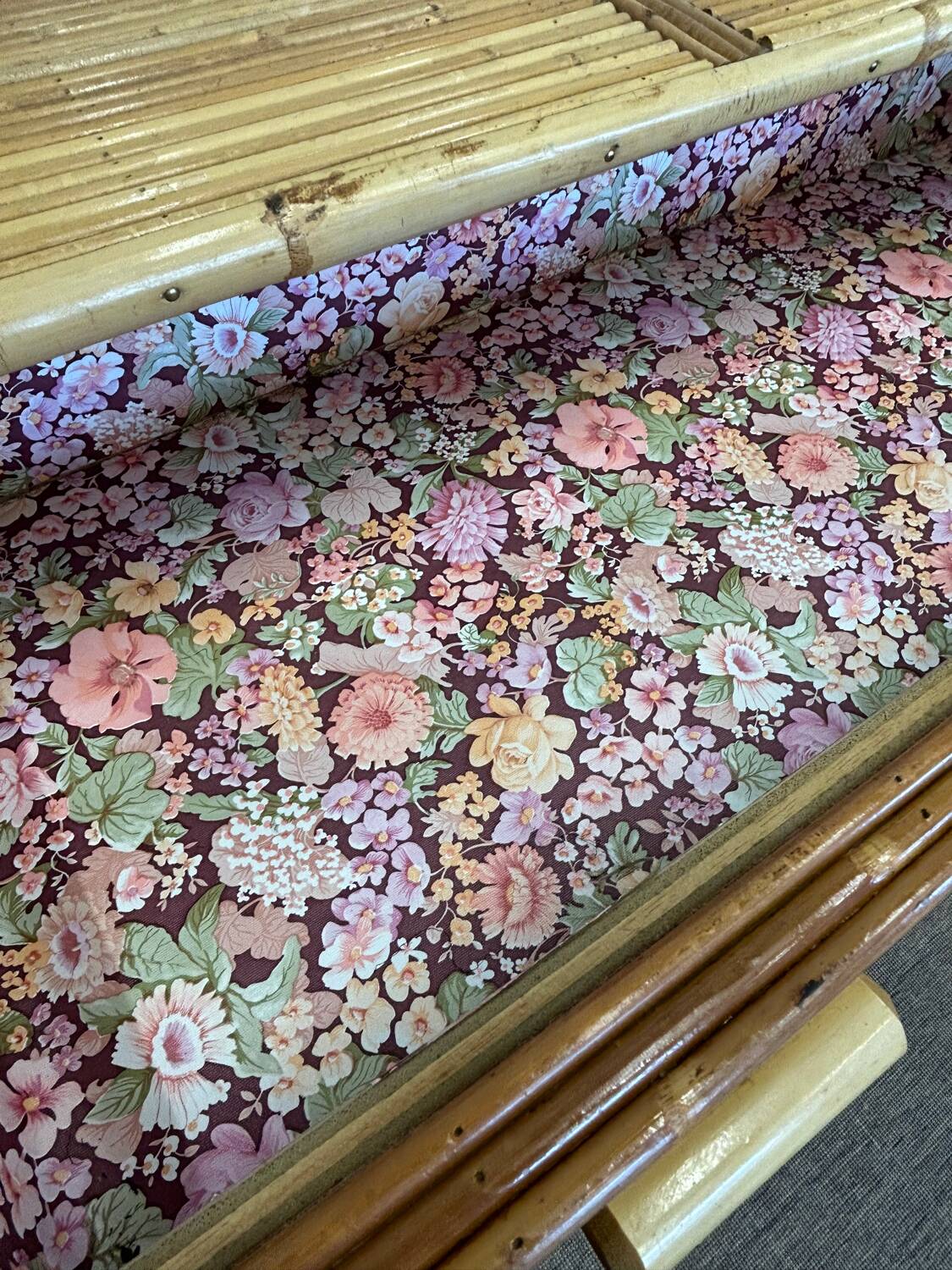 Bamboo and rattan chest of drawers 1960