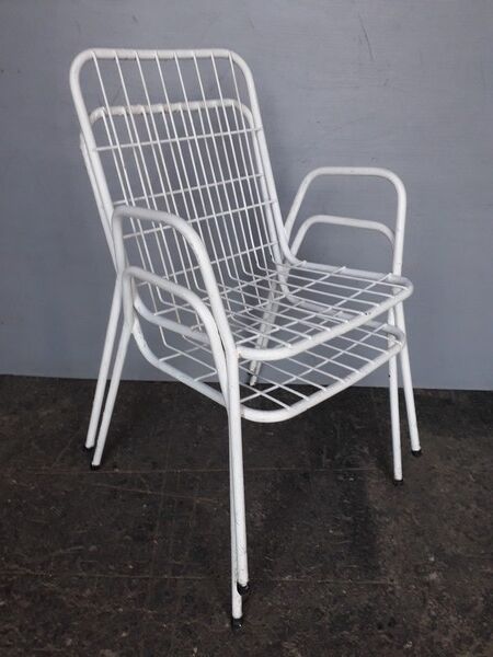 Pair 2 chairs / chairs Emu Rio metal vintage time 1960