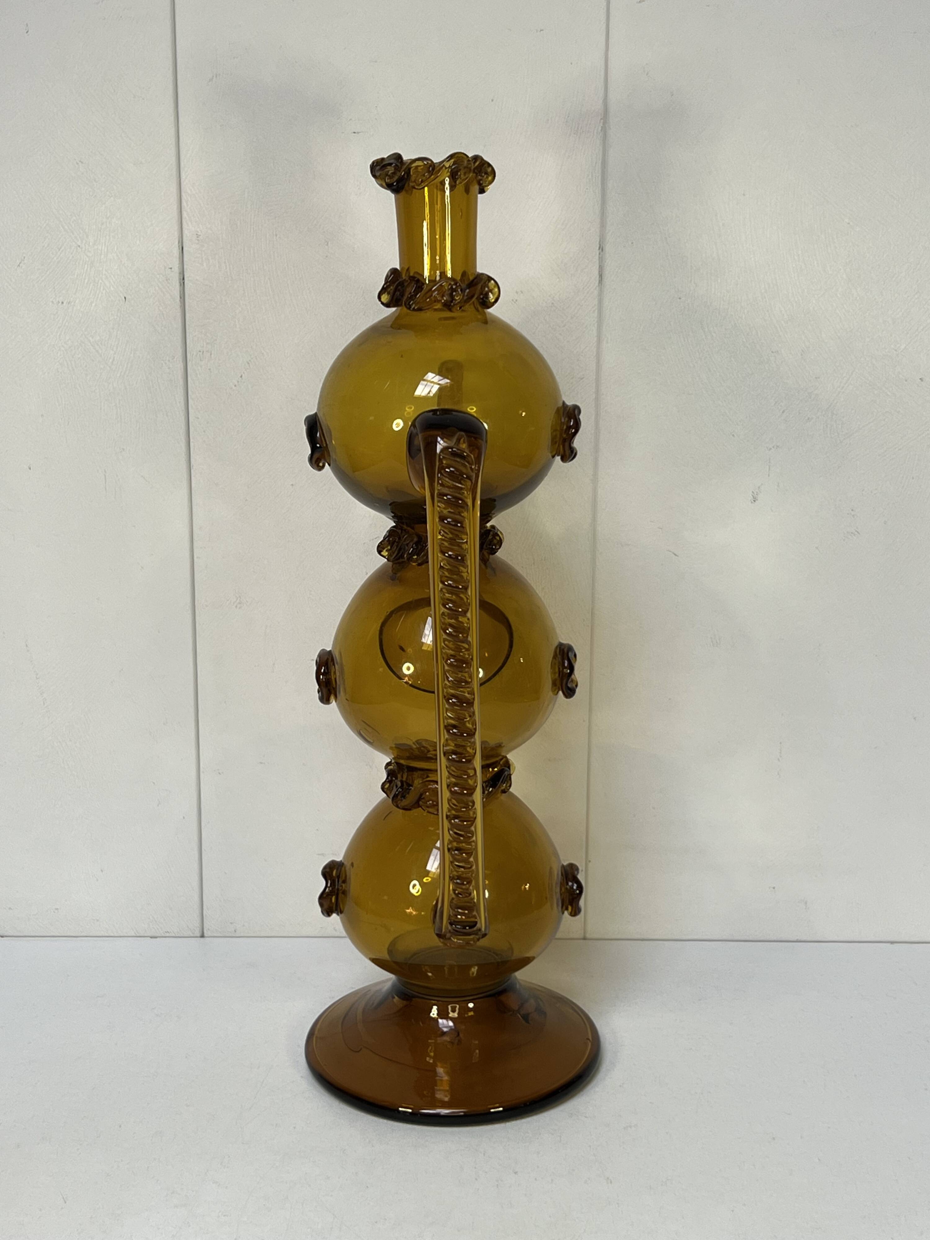 Large 20th century blown glass bottle