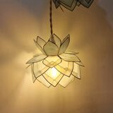 Pair of hanging lamps in mother-of-pearl