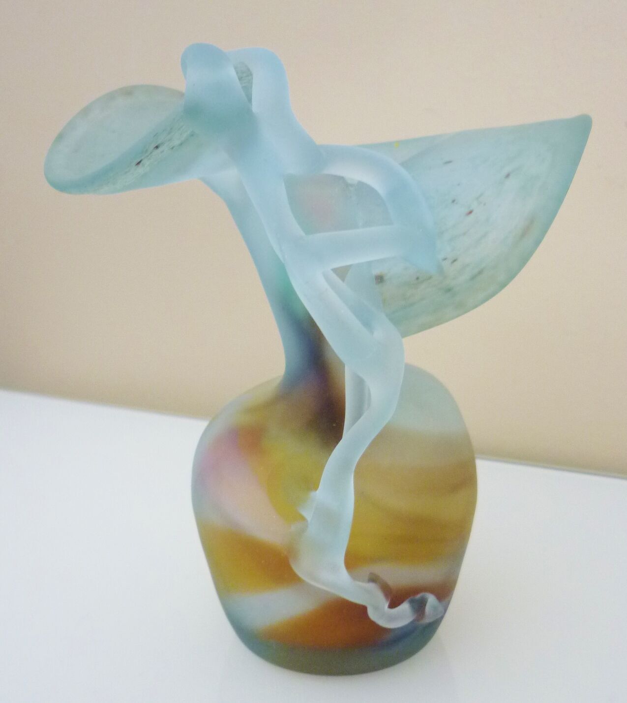 Pitcher vase in blown glass paste, free form, design of the twentieth century