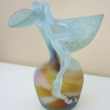 Pitcher vase in blown glass paste, free form, design of the twentieth century