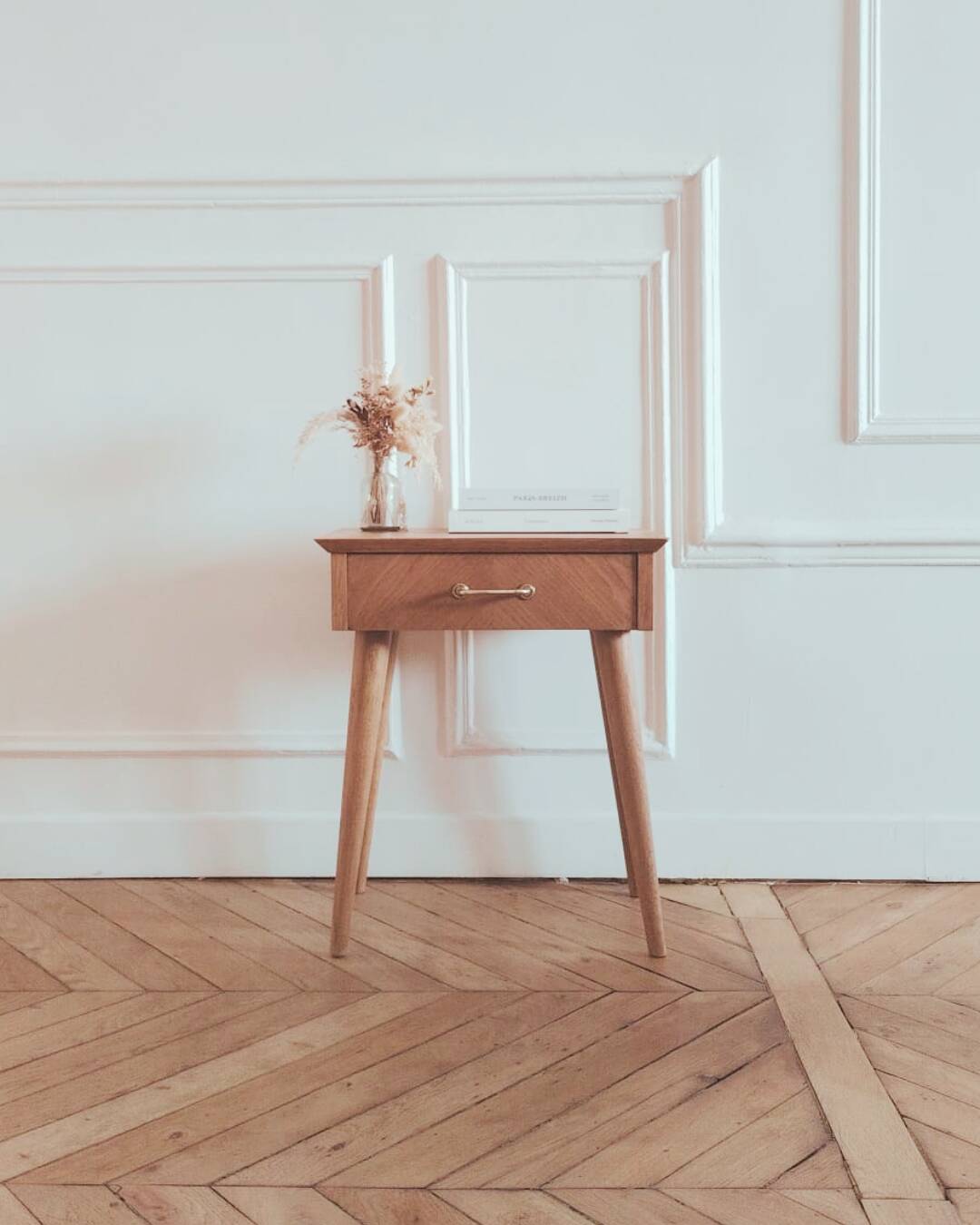 Renovated vintage Scandinavian bedside table, 1950s-60s.