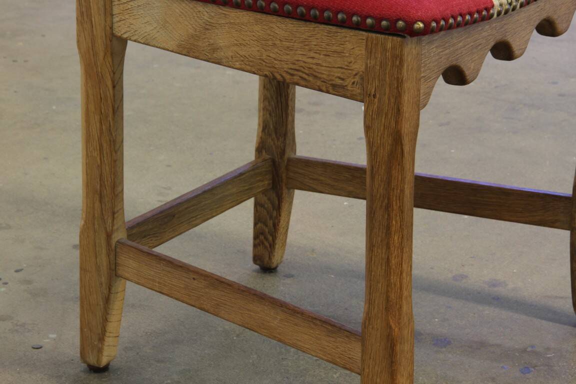 Vintage 1960s Danish brutalist ladderback oak chairs in the style of Kjærnulf